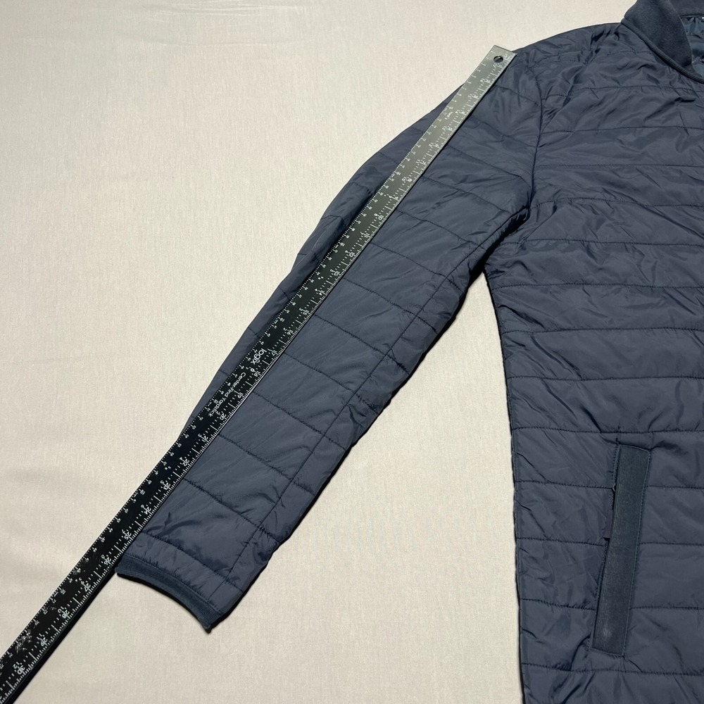 Saint James Men's Navy Blue Long Sleeve‎ Full Zip Quilted Puffer Coat Size 42 L - Picture 16 of 16